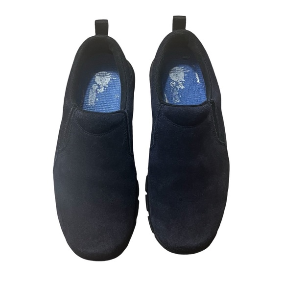 LANDS’ END Comfortable Slip On Suede Walking Shoes in Classic Black Size 8 - Picture 2 of 7